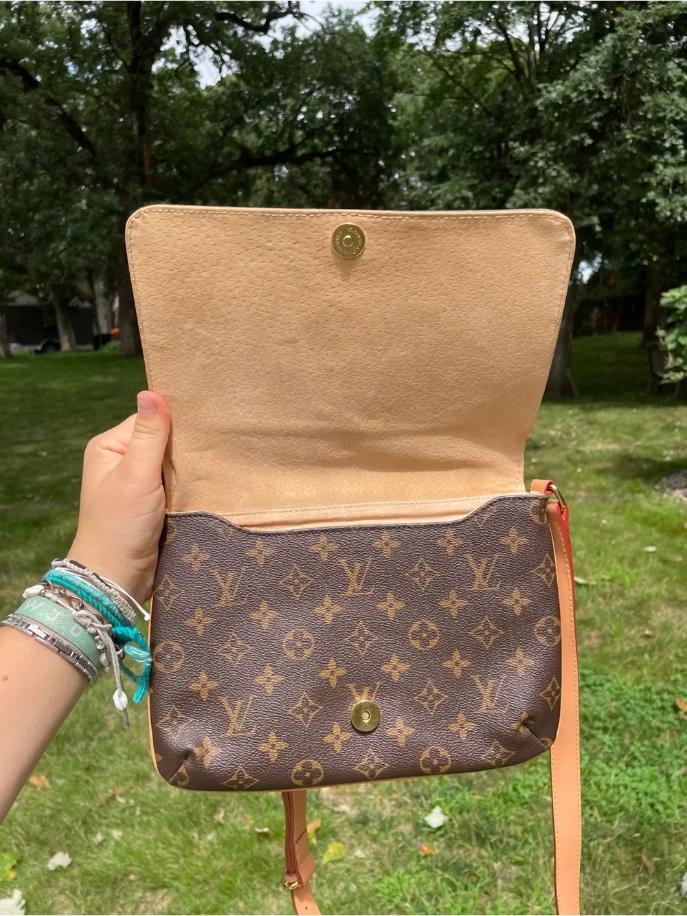 Louis Vuitton Monogram Crossbody with Pink Trim and Strap